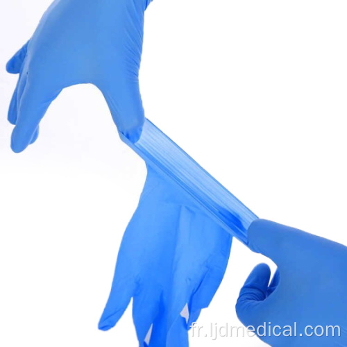 Gants en nitrile bleu sans poudre à usage médical